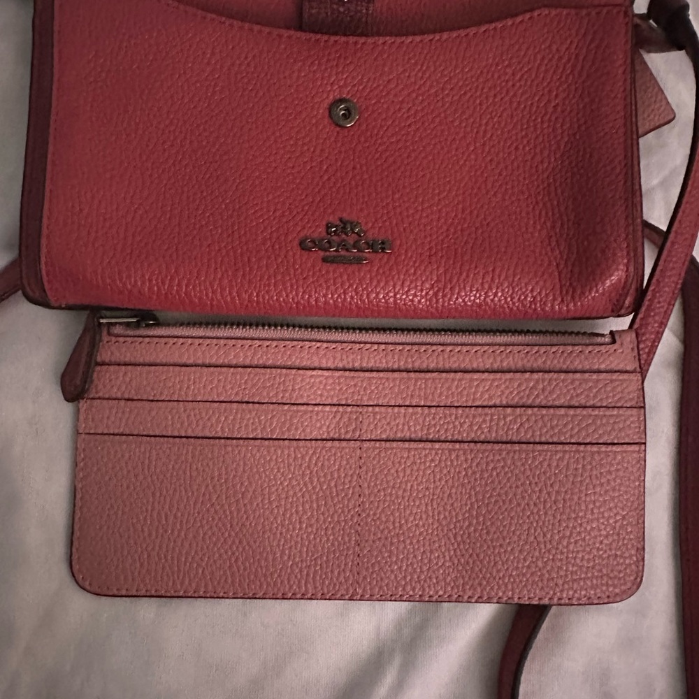 Coach Dual-Tone peach and Pink Crossbody Bag
